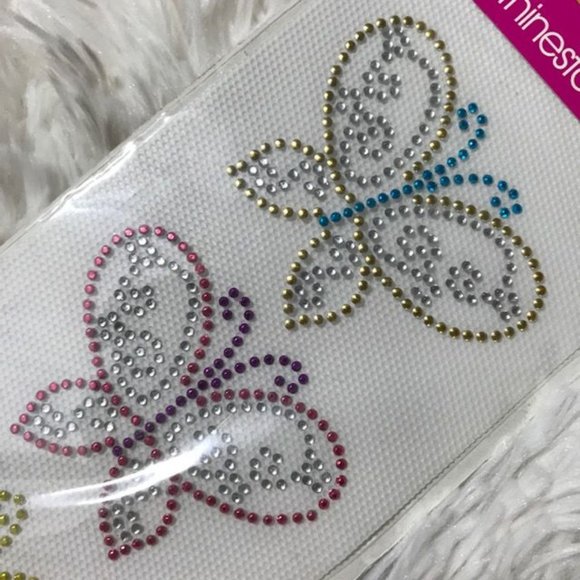 NWOT K & Company Adhesive Chipboard & Iron-On Butterflies Rhinestone & Studs Set - Picture 7 of 9